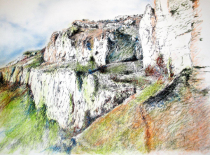 Glandasse Vercors Drome - vue de Diois. Artiste Elisabeth Brzeckwowska